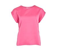 Kurzarmshirt VILA "VIELLETTE S/S SATIN TOP - NOOS", Damen, Gr. 36, sangria sunset, Satin, Obermaterial: 100% Polyester, unifarben, regular fit normal, Rundhals, mit Umschlag, Shirts, Kunstfaser, regul