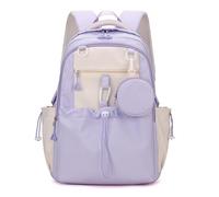 Vielseitig College Stil Rucksack für Mädchen Großes Fassungsvermögen Junior Entlastung Jungen Blau Schulranzen Mit Geldbörse (Lila)