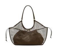 Vielseitige Damen-Strandtasche aus PU-Leder, trendige Tragetasche mit | Stilvolle Mesh-Hobo-Handtaschen, leicht, großes Fassungsvermögen for Pendeln, Arbeiten, Verabredungen