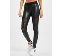 Urban Classics Leggings Tech-Mesh Kunstleder Damen Schwarz Größe L