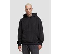 Kapuzensweatshirt URBAN CLASSICS "Urban Classics Jaquard Velvet Suit", Herren, Gr. M, schwarz, 100% Polyester, Sweatshirts (29405164-M) schwarz
