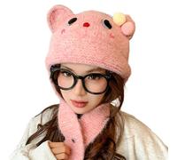 Vielseitige Weiße Bärenmütze Mit Ohren Pelzige Kappen Cartoon Ohr Einfarbig Winterplüsch Für Freizeitkleidung Cartoon Mütze Für Männer Und Frauen