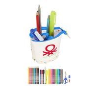 Vielseitiges Schuletui - Safta - 8x6x19 cm - Gebrochenes Weiß - Polyester - Reißverschluss - 1 Fach