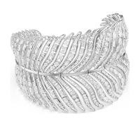 Vienna Halsband, Verschiedene Schliffe, Feder, Weiß, Rhodiniert OS