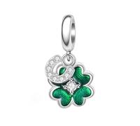 Vierblättriges Kleeblatt Glückshufeisen Charm für Pandora Charms Lucky St. Patricks Day Charm aus Sterlingsilber