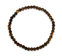 Vifaleno Tigerauge Armband 4mm - Natürliches Edelstein Perlenarmband - Schutzstein, Heilstein, Handgemachter Naturstein Schmuck für Damen & Herren - Elastisch, Spirituell, Geschenkidee
