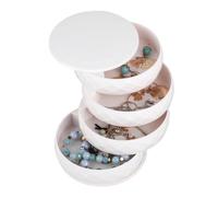 VIFER Schmuckkästchen Schmuckaufbewahrung Organizer 4 Ebenen Drehbar Schmuckdose Damen Schmuckschatulle für Ohrringe Halskette, Mädchen Frauen Geschenk