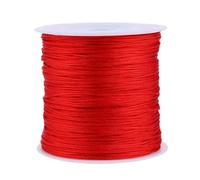 VIFERR Nylonschnur, 100M x 0,8 mm Chinesische Knotenschnur Satinschnur Rattail Makramee Shamballa Faden Schnur für DIY Handwerk Halskette Armbänder Schmuckherstellung, Rot