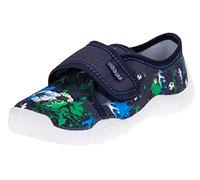 Viggami I.T.G Jungen Hausschuhe mit Klettverschluss Emil (Dunkelblau/Grün, 30)