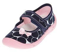 Viggami - I.T.G. Mädchen Hausschuhe mit Klettverschluss Ula (Dunkelblau/Pink, 27)