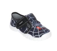 Viggami Jungen Hausschuhe mit Klettverschluss Olek (Schwarz Spider, 34 EU)