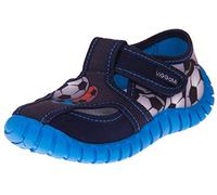 Viggami Jungen Hausschuhe mit Klettverschluss Tu lau/Bälle, 26 EU)