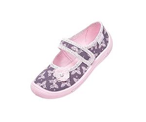 Viggami Kinder Mädchen Slipper Hausschuhe mit atmungsaktiver Sohle Innensohle aus Leder Danusia 33 EU