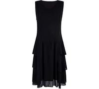 Vijiv Damenkleid im Stil der 1920er-Jahre, Flapper-Kleid, High Tea Great Gatsby, Kastanienbraun mit gestuftem Rock, 20er-Jahre-Kleid, Schwarz, 34-36