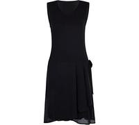 Vijiv Damenkleid im Stil der 1920er-Jahre, Flapperkleid, hoher Tee-Drapierung mit Schleife, brüllendes 20er-Jahre-Kleid, Schwarz, 34-36