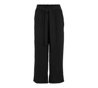 Schlupfhose VILA "VIJOSA BELTED CULOTTE PANTS - NOOS", Damen, Gr. 44, N-Gr, schwarz (schwarz beauty), Web, Obermaterial: 100% Polyester, unifarben, loose fit wadenlang, Hosen, Sommerhose (32307053-44)