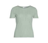 Kurzarmshirt VILA "VIKASSIE S/S POINTELLE TOP - NOOS", Damen, Gr. XXL (44), grün (silt grün), Jersey, Obermaterial: 100% Baumwolle, unifarben, modisch, regular fit, Rundhals, Kurzarm, Shirts (27731967