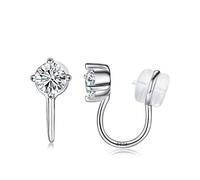 VIKI LYNN Damen-Ohrclips ohne Ohrlöcher Sterling-Silber 925 Zirkonia Ohrringe Earcuff für Damen Nicht Piercing Ohrringe