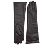 VIKIDEER Elegante Winter Schwarze Lange Lederhandschuhe für Damen Vollständige Touchscreen Damen Warme Gefütterte Echte Lederhandschuhe, Medium