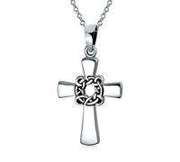 Viking Irish Himmlisch Knot Eternal Thorns Of Christ Cross Anhänger Halskette Für Frauen Für Männer .925 Sterling Silber 16 Zoll