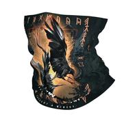 Viking Odin Rabe 3D Druck Halsgamasche Gesichtsbedeckung - Männer Frauen Nordisch Vintage Cool Nahtloses Gesichtstuch - Sommer Sport Kopfband Multifunktionale Outdoor Kopfbedeckung