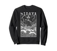 Viking Warrior Ship Storm Old Norse Mythology Runen Graphic Sweatshirt