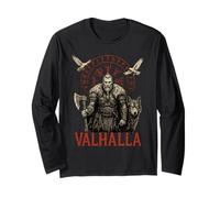Vikings nordischer Mythos Vegvisir Mystic Wolf Valahala Wikinger Langarmshirt