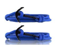 VIKINGS Nylon Partner Anker Armband ein Freundschaftsset für Männer und Frauen (Blau(Schwarz)-Blau(Schwarz))