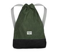 VIKINGS Rucksack Gym Bag Sack Turnbeutel Baumwolle Canvas Tasche Sport für Frauen Männer Kinder, Farbe: Grün