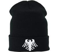 Vikings Strickmütze - Warme Wintermütze mit Spruch Adler - Wikinger Beanie für Damen und Herren - Unisex Wollmütze Seemannsmütze - Beanie Haube mit Wikinger Adler