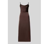 VILA Abendkleid aus Satin Modell 'RAVENNA' in Dunkelbraun, Größe 38