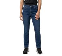 Straight-Jeans VILA "VIALICE RW STRAIGHT JEANS DBD SOL30-NOOS", Damen, Gr. 44, Länge 32, blau (dunkelblau denim detail:wash 30), Denim/Jeans, Obermaterial: 98% Baumwolle, 2% Elasthan, unifarben, strai
