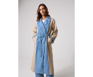 Vila - Bekleidung Vibera L/S Contrast Denim Trenchcoat - Blau - Größe 34
