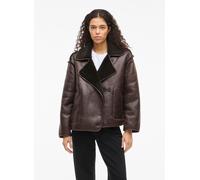 Vila - Bekleidung Vikadera L/S Shearling Jacket - Braun - Größe 40