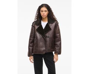 Vila - Bekleidung Vikadera L/S Shearling Jacket - Braun - Größe 42
