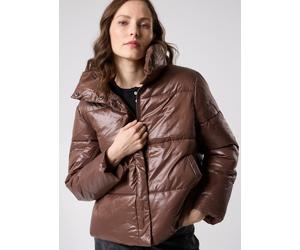 Vila - Bekleidung Vilidda L/S Shinny Puffer Short Jacket - braun - Größe 34
