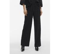 Vila Wide Leg Stoffhose mit Strukturmuster Modell 'LUMENA' in Black, Größe L