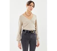 Vila - Bekleidung Viril Rev V-Neck L/S Knit Top - Noos - Beige - Größe S