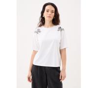 Vila - Bekleidung Viselsa O-Neck S/S Pearl T-Shirt - Weiß - Größe L