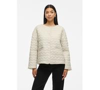 Steppjacke VILA "VISILLA L/S QUILTED JACKET", Damen, Gr. 38, beige (birch), Web, Obermaterial: 100% Polyamid, unifarben, modisch, regular fit normal, Rundhals, Langarm, Jacken (58864542-38) birch