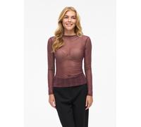 Vila Longsleeve in semitransparentem Design Modell 'TURNO' in Pflaume, Größe L