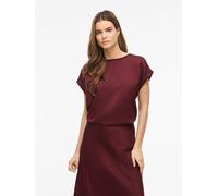 Vila Kurzarmshirt VIELLETTE S/S Satin-Top Rundhals 100% Polyester Regular Fit Rot Damen Gr. 40