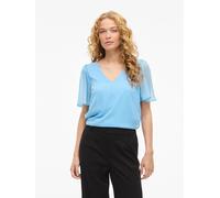 T-Shirt VILA "VIFALIA V-NECK S/S TOP - NOOS", Damen, Gr. 36, all aboard, Jersey, Obermaterial: 100% Polyester, unifarben, regular fit normal, V-Ausschnitt, Shirts T-Shirt (94056728-36) all aboard