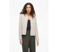 Kurzblazer VILA "VIGARDEN L/S SHORT CARDIGAN - NOOS", Damen, Gr. L, birch, Web, Obermaterial: 70% Baumwolle, 25% Polyester, 5% Elasthan, unifarben, regular fit kurz, Rundhals, Blazer Kurzblazer (52232