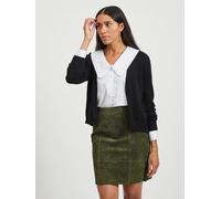 Vila Cardigan VIRIL SHORT CARDIGAN Damen Feinstrick gerippte Abschlüsse Schwarz XXL