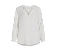 Vila Damen Bluse VILUCY L/S Shirt NOOS – V‑Ausschnitt, 100% Polyester – Weiß (Gr. 36/S)