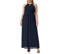 VILA CLOTHES Damen Neckholder Kleid VIMILINA HALTERNECK DRESS - NOOS 14052647, Maxi, Einfarbig, Gr. 38, Blau (Total Eclipse)