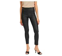 Vila Clothes Damen Slim Leggings VICOMMIT Coated Plain Legging - NOOS 14049672, Einfarbig, Gr. W29 (Herstellergröße: M), Schwarz (Black)
