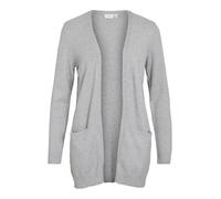 Vila Strickjacke Ril Open Langarm Feinstrick M Light Grey Melange