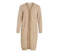 VILA CLOTHES Damen VIRIL L/S LONG KNIT CARDIGAN-NOOS Strickjacke, per pack Beige (Natural Melange Natural Melange), 36 (Herstellergröße: XS)